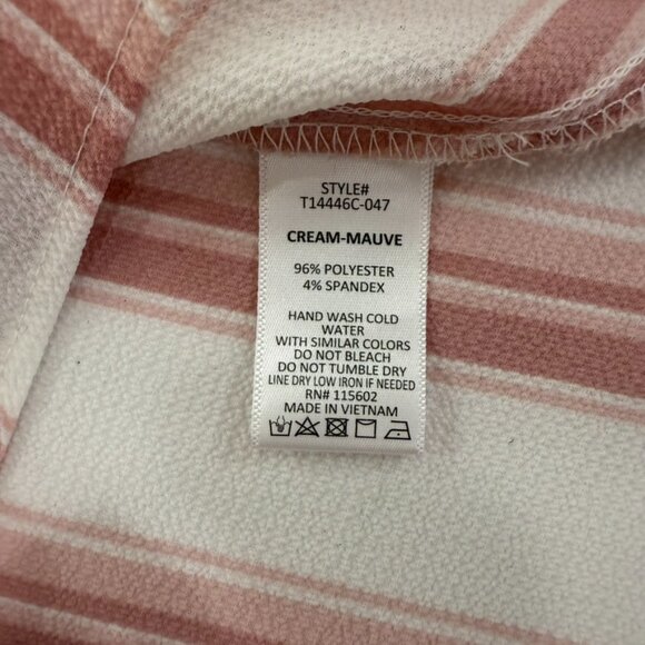 Lush Krisantha Tie-front Blouse Mauve & Cream size Medium Camp Shirt - Picture 7 of 11